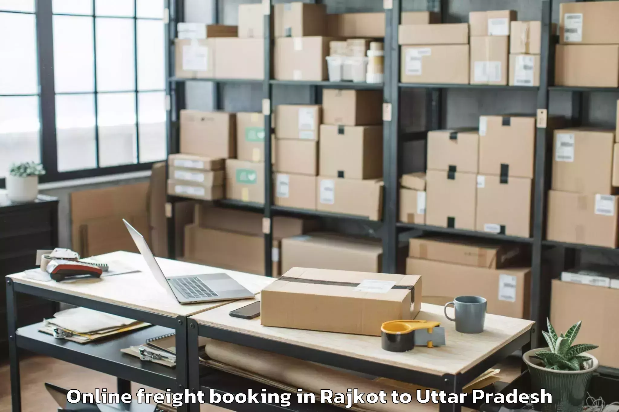 Hassle-Free Rajkot to Babrala Online Freight Booking